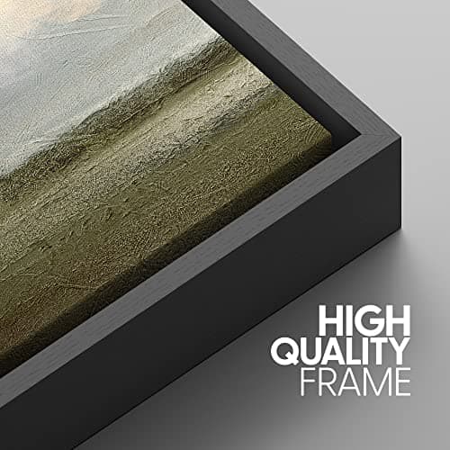 SIGNWIN Framed Canvas Print Wall Art Set Minimal Pastel Sunset Desert Landscape Nature Abstract Illustrations Modern Art Decorative Nordic Rustic for Living Room, Bedroom, Office - 24"x36"x3 Black — view 3