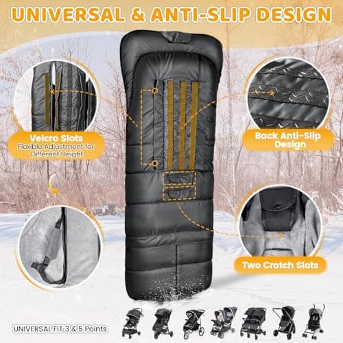 Orzbow Stroller Bunting Bag with Extended Footmuff, Weather-Proof, Warm — view 3