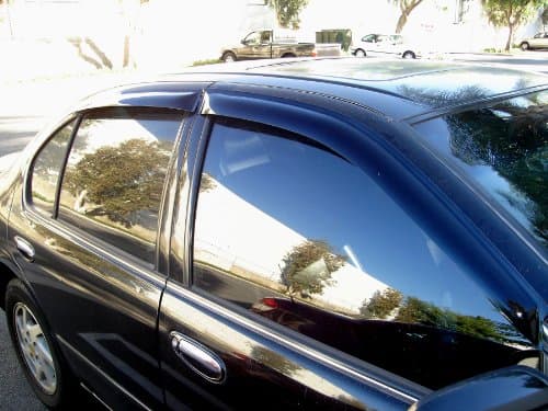 Tuningpros WD2-844B Dark Smoke 4 Pcs Set Window Visor (Outside Mount) Deflector Rain Guard Compatible with 2017-2018 Subaru Legacy Sedan — view 3