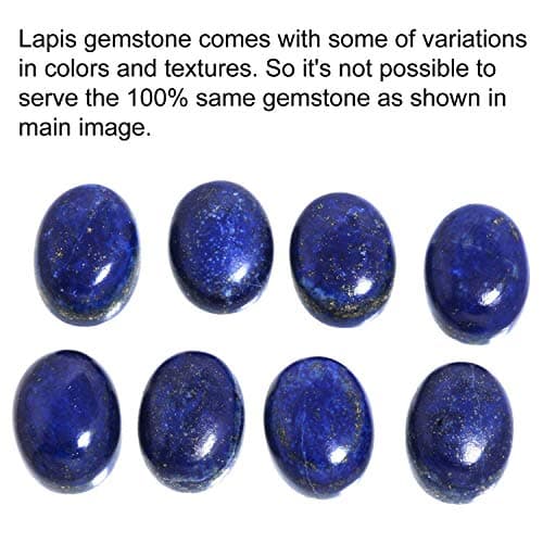 JEWELOPORIUM Blue Lapis Lazuli Silver Ring Size 7.5, 925 Sterling Silver Ring for Women, Real Oval Stone Boho Jewelry — view 4