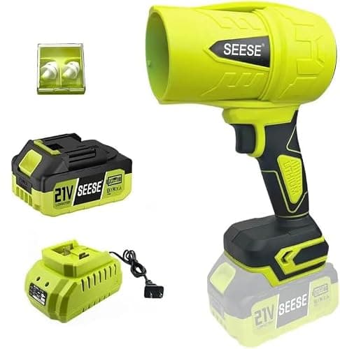 SEESE Turbo Jet Leaf Blower: Cordless Leaf Blower for Yard Leaves, Driveway Sand & Car Drying - 450 CFM High Speed with Ergonomic Handle for Easy Operation