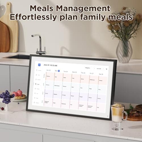 LOOFII 10.1 Inch Smart Digital Calendar – HD Touchscreen Family Planner & Calendar with Chore Chart & Meal Planner (Black White) — view 4