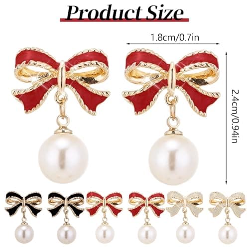 Deals Of'The Day Lightning'Deals My+Orders Valentines Day Gifts for Her 925 Sterling Silver Earrings for Women Amaon Haul Store Diamond/Bow Earrings Jewelry Birthday Wedding Christmas — view 5
