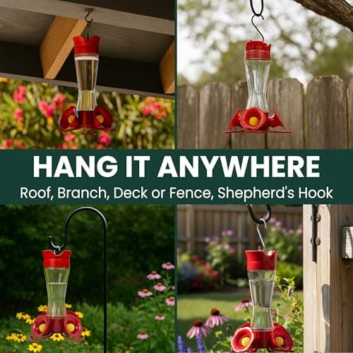 Perky-Pet 203CPBN Outdoor Pinch Waist Glass Garden Décor Hummingbird Feeder — view 5