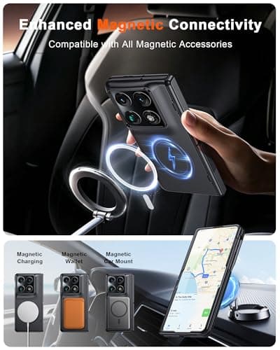 Kaiiecal for Motorola Razr Fold Case [Fit for MagSafe] [Hidden Kickstand] [Hinge Protection] Built-in Screen Protector Durable Silicone Matte Protective Cover for Moto Razr Fold 2026, Black — view 2