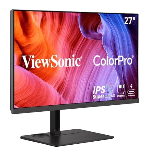 ViewSonic VP2776T-4K 27 Inch 4K ColorPro Monitor, IPS Display with 100% sRGB and Pantone Validated for MacBook Pro Mac Studio Desktop Setups, Advanced Ergonomics, Thunderbolt 4, and HDMI 2.1 Inputs