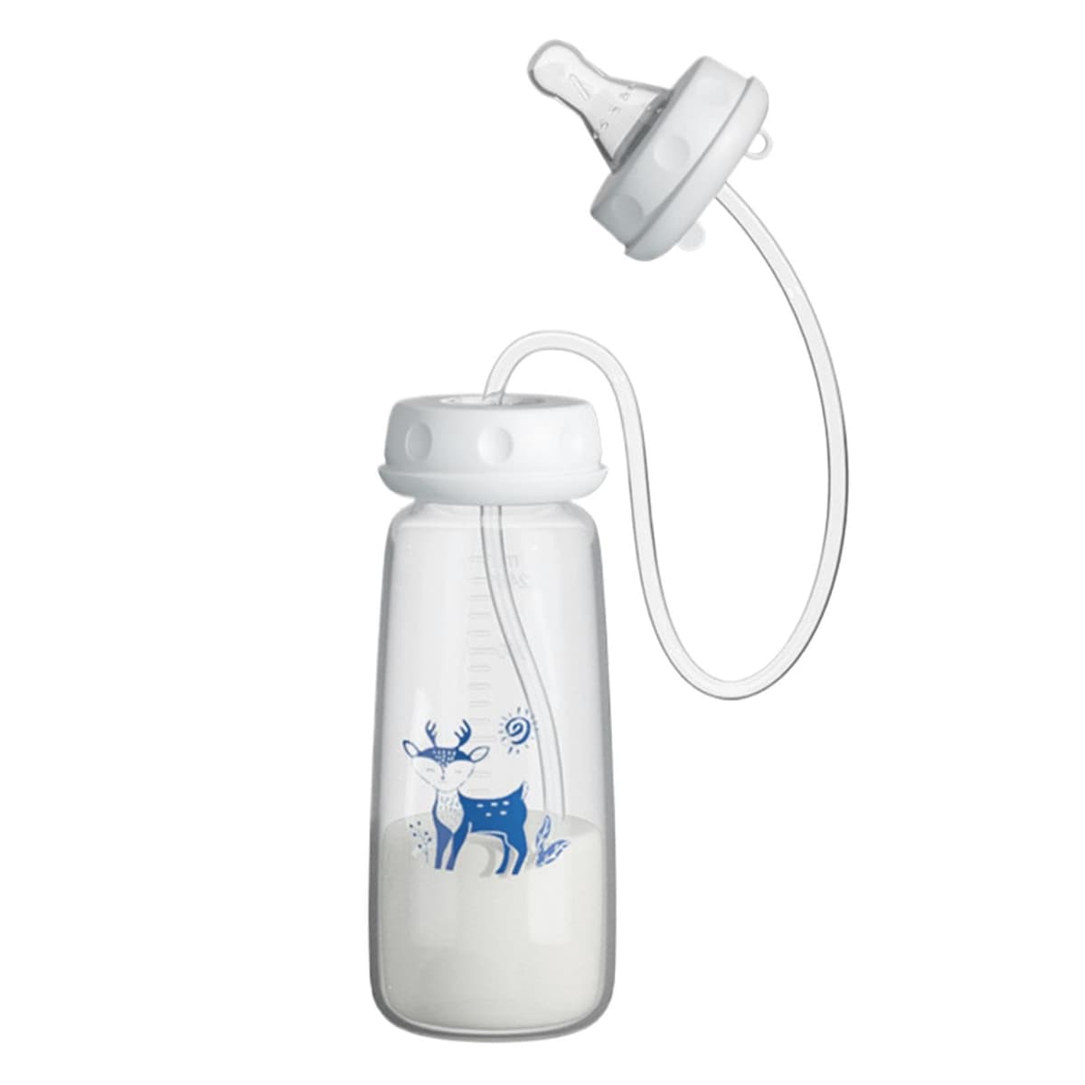 3-i N-1 Hands Free Anti-Colic Babys Bottle | with Silicone Nipple Anti-Colic Breastfeeding Supplies | Adjustable Milk Bottle Feeding System for Breastfeeding, Breastmil