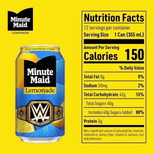 Minute Maid Lemonade, 12 Oz, Pack Of 12