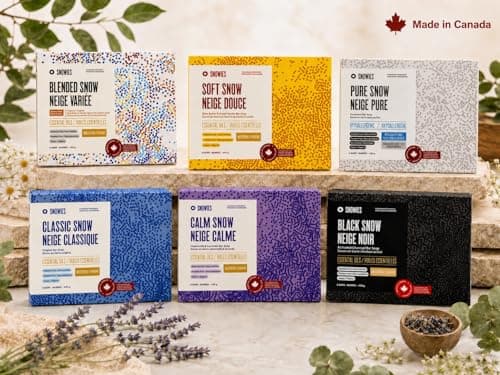 Snowies Bar Soap | Pack of 6 | Made in Canada | Mix Pack | 97% Natural, Essential Oils, Moisturizing, Glycerin, Vegan | For Men & Women | Blended Snow - 3 Scents (450 g, 75g x 6 bars) — view 8