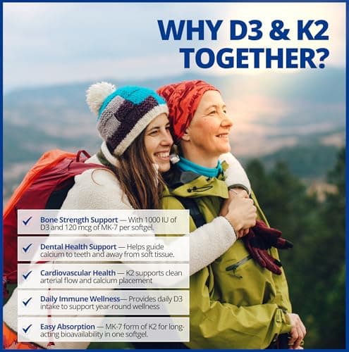CanPrev - D3 & K2 Vitamin Supplement 60 Softgels 60-Day Supply - K2 MK7 Cholecalciferol Vitamin D3 Supplement - Organic Coconut Oil for Improved Absorption - Helps Build & Maintain Teeth & Bone Health — view 3