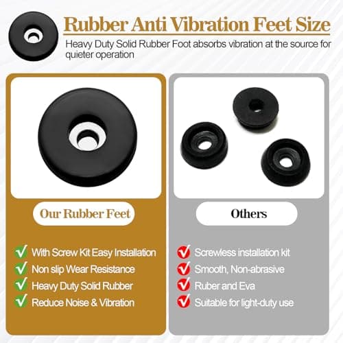 VYF Heavy Duty Anti-Vibration Rubber Feet 0.75 x 1.5 Inches Fits Air Compressors, Generators, Pressure Washers for Coleman Powermate, Sanborn and More, 4-Pack — view 3