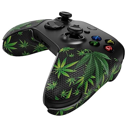 eXtremeRate PlayVital Anti-Slip Pro Grips for Xbox Series X/S Controller, Sweat-Absorbent, Professional Textured Soft Rubber Grip Accessories for Xbox Core Wireless Controller - Green Weeds — view 5