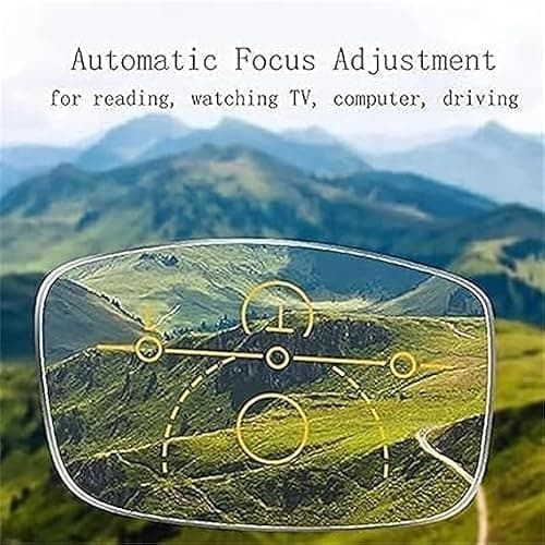 Smart Zoom Reading Glasses Distance&Near Progressive Multi-focus, Frameless Self Adjusting Glasses Far and Near (Gold)