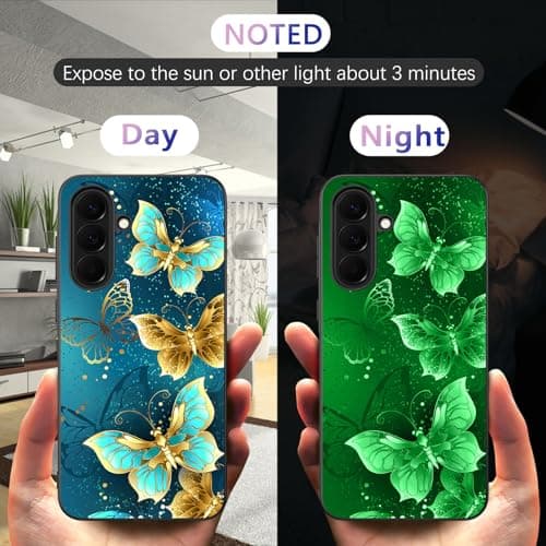 GUAGUA for Samsung Galaxy A37 5G Case, Glow in Dark Cute Butterfly Pattern Noctilucent Luminous Samsung A37 5G Cases Women Men Gifts Shockproof Protective Phone Case for Galaxy A37 5G