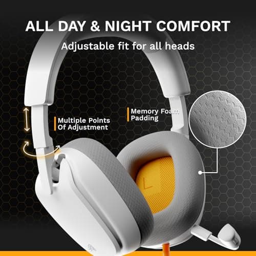 GLORIOUS GHS Eternal - Stereo Gaming Headset for PC, PS5, PS4, Xbox, Switch - Custom Tuned Angled Drivers, Adjustable Crystal Clear Detachable Mic, 3.5mm - Durable, All Day/Night Comfort - White — view 4