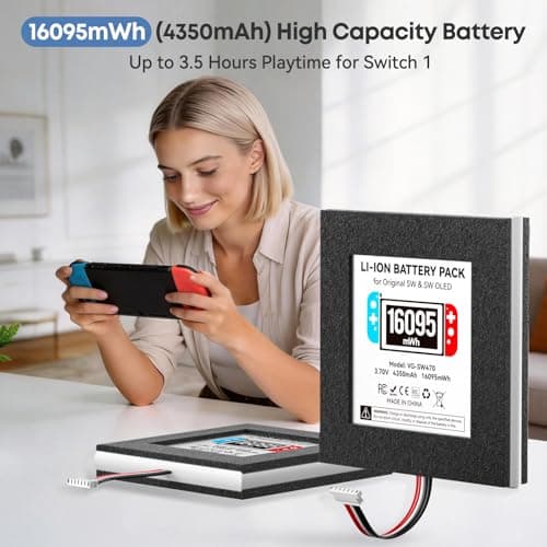Kosker Switch 1 Battery Replacement Kit Compatible with Nintendo Console HAC-001 & OLED HEG-001, 16095mWh HAC-003 Switch Battery with Extra Repair Tools Kit for Extended Gaming, 1 Pack — view 6
