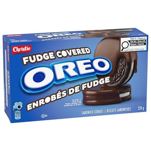 Oreo Fudge Covered Sandwich Cookies Chocolate Sandwich Cookies, 224 g, Baked in Canada — view 9