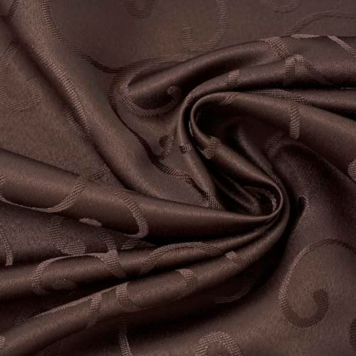 Marina Decoration Home Decor Jacquard Waterproof Thick Elegant Premium Solid Damask Scroll Decorative Kitchen Table Cloth Liquid Repellent Stain Resistant Tablecloth, Brown Color Oblong 52 x 70 Inch — view 8
