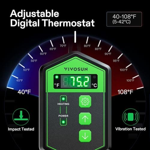 VIVOSUN 10"x 20.75" Seedling Heat Mat and Digital Thermostat Combo Set, UL & MET-Certified Warm Hydroponic Heating Pad for Germination, Indoor Gardening, Greenhouse — view 4