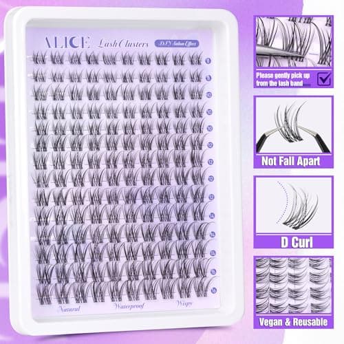 ALICE Natural Lash Clusters Lash Extensions Invisible Band Waterproof 8-16mm Cluster Eyelash Extensions Wispy Eyelash Clusters Individual Lashes Cluster Lashes — view 5