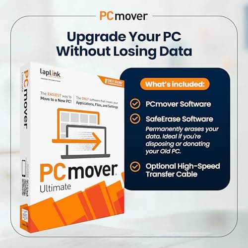 Laplink PCmover Ultimate 11 - Migration of your Applications, Files and Settings from an Old PC to a New PC - Data Transfer Software - With Optional High Speed Ethernet Cable - 1 License — view 3