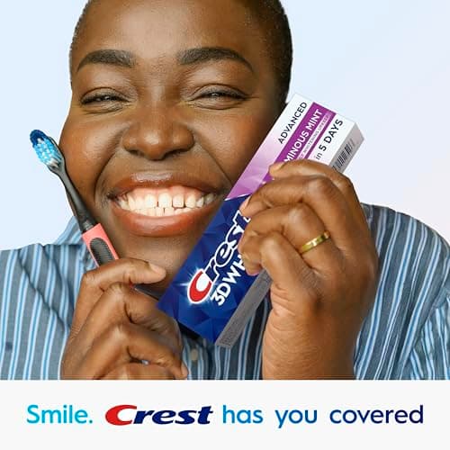 Crest 3D White Advanced, Teeth Whitening Toothpaste for Adults, 3.7 oz, 4 Pack, Cavity Protection Fluoride Toothpaste, Strengthens Enamel, Travel Size Toiletries — view 10