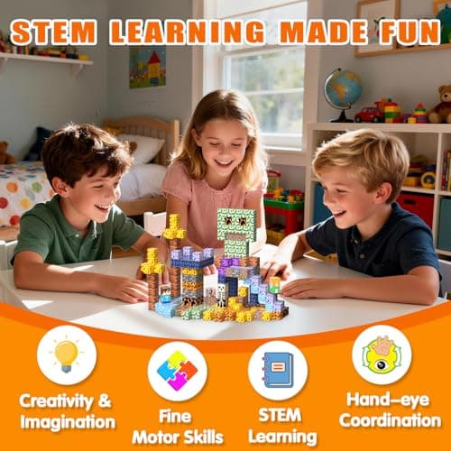 SSAWER Magnetic Blocks, 100PCS Toys Building Cube Birthday Gifts for Kids — view 5
