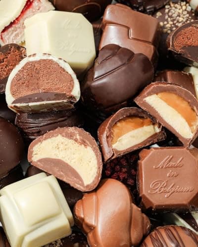 Chocolate Gift Basket, Candy Food Gifts Arrangement Platter, Gourmet Belgian Snack Gift Bow Tin Box, Present Idea, Corporate Him & Her, Men Women Family Parties- Bonnie and Pop — view 5