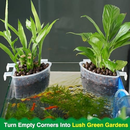 2026 Latest Model Large Aquarium Corner Planter Hanging Plant Holder for Fish Tank Aquaponic Plant Cultivation and Aquascape Accessories Decorations (1 Pack) Transparent — view 4