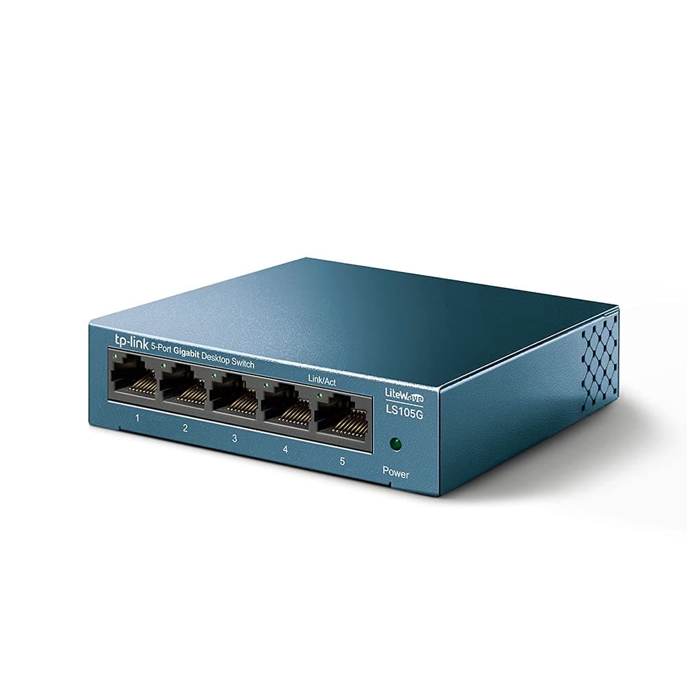 TP Link LS105G - Switch Ethernet Gigabit 5 Puertos RJ45, Plug & Play, Carcasa Metálica Resistente, Super disipación de Calor, Velocidad Estable sin retrasos, Ahorro de Energía, Silencioso, Smart TV — view 3