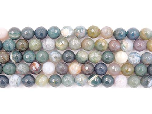 Malahill Faceted Gemstone Beads for Jewelry Making, Sold per Bag 5 Strands Inside (Indian Agate, 6mm) — view 2
