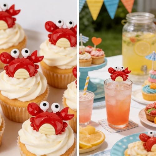 50pcs Mini Crab Figurines, Realistic Plastic Crab Decor Tiny Animal Ornaments for Gardens Miniature Terrariums Holiday Party Decorations Tabletop Display — view 5
