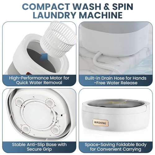 portable washing machine 15L small washer portable for underwear Delicate Cloths and light laundry Idel for Apartment Dorms Hotel and Camping — view 4