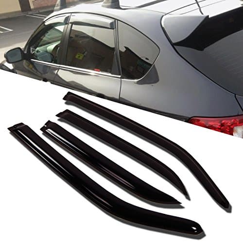 TuningPros WD-346 Tinted Smoke Out-Channel Window Visor Deflector Rain Guard 4-pc Set