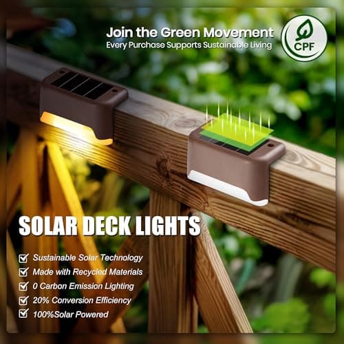 SOLPEX Solar Deck Lights Outdoor 16 Pack,Step Light Waterproof,Warm White — view 3