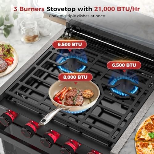 CAMPLUX RV Propane Oven Stove Combo 17-Inch with Flame Failure Protection — view 2