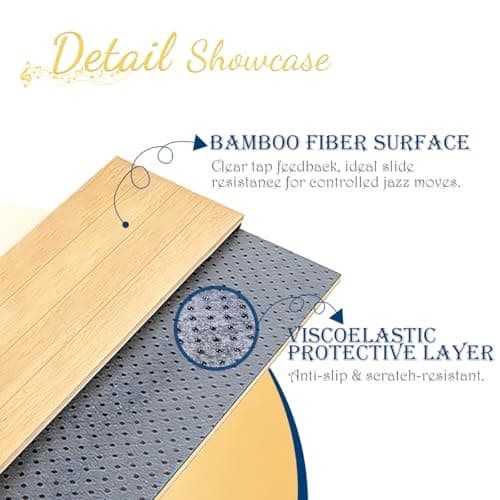 Pansente Tap Dance Floor 47.8x38.5 inches Dance Floor with Cushioning Underlay Dance Floor,Specifically Designed for Tap and Jazz Dance,is Perfect for Living Rooms,Studios, Stages,and Any Other Venue — view 3