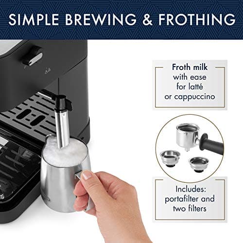 De'Longhi Stilosa Compact Manual Espresso Machine, Manual Milk Frother — view 2