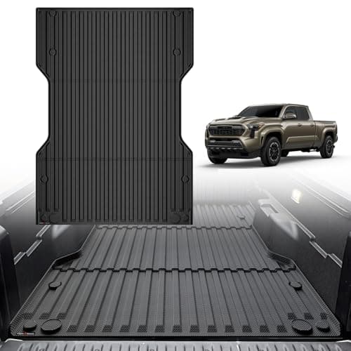 TripleAliners Truck Bed Mat Compatible with 2024 Toyota Tacoma Accessories 6FT Vehicle Bed Mat Perfectly Flush All Weather Protection TPE Heavy Duty Pickup Car Bed Cargo Mat