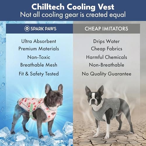 Spark Paws Dog Cooling Vest - SPF 50 UV Sun Protection - Summer Heat Relief Gear for Dogs, Lightweight, Evaporative Cooling - Dog Anxiety Relief Vest During Hot Days - Cherries - Size L — view 5