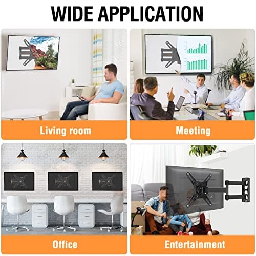 ELIVED Full Motion TV Monitor Wall Mount for Most 14-42 Inch LED LCD Flat Screen TVs & Monitors, Swivel Tilt Extension Rotation TV Mount Bracket Max VESA 200x200mm, up to 44 lbs — view 8