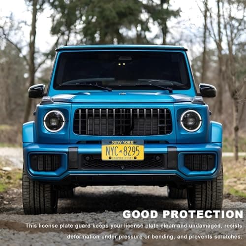 CCHRN 2 PCS License Plate Frame Cover, 6"x12" Curved License Plate Protective Cover with Screws Caps Kit, Unbreakable Front Rear Car Tag Frame for Most Vehicles, Car Accessories (Transparent) — view 4