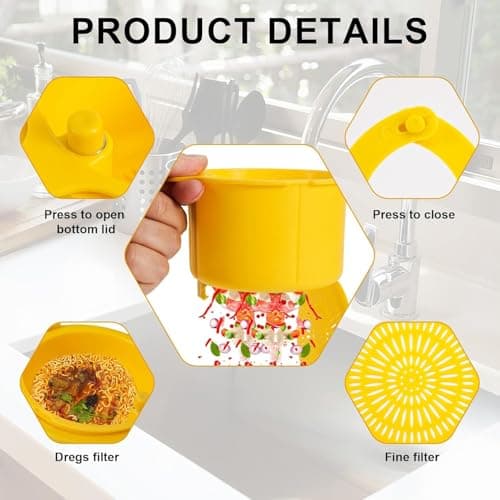 Kitchen Sink Strainer Basket, Faucet Hanging Strainer, Multi-Functional Food Colander,Press Automatic Dumping Kitchen Draining Basket, Corner Sink Trash Catcher for Food Waste — view 4