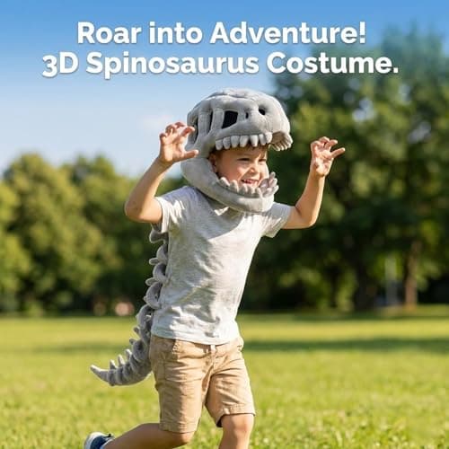 Dinosaur Skeleton Costume,3d Skull Headpiece Spine,Softness Skeleton Costume For Dress-Up,Parties,Easter Gift