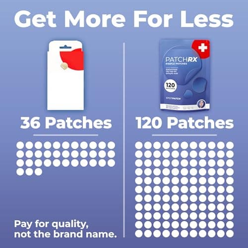 PatchRx Pimple Patches Salicylic Acid (120 Pack), Salicylic Acid Pimple Patches - Zit Patch and Pimple Stickers - Dots for Pimple — view 3