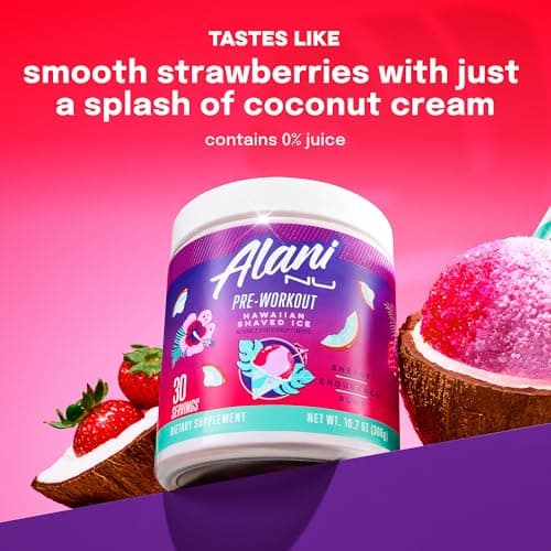 Alani Nu Pre-Workout Supplement Powder for Energy, Endurance, and Pump, Hawaiian Shaved Ice, 30 Servings (Packaging May Vary) — view 4