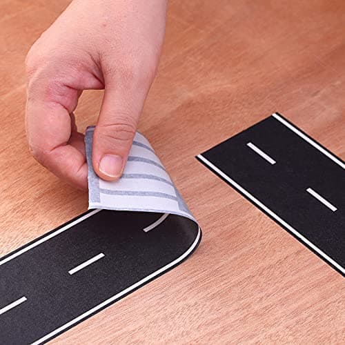 RECER Black Road Track Tape,Road Tape Track,Race Cars Decorations for Birthday Party, 33' x 2.4" Each Roll (2 Rolls, 2.4" x 33') — view 4