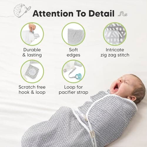 KeaBabies 3-Pack Organic Baby Swaddles for Newborns, Infant (Nordic, 0-3M) — view 7
