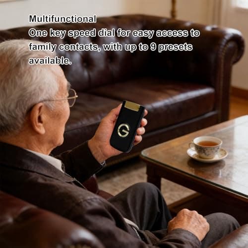 PUSOKEI Flip Cell Phone for Seniors, 4G Unlcoked Flip Phone with 2.4" Screen, HD Camera, Big Buttons, Clear Loud Sound, FM Radio, Dual SIM Slot, 4800mAh Battery (Black) — view 2