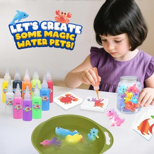 Magic Water Elf Toy Craft Kits for Kids, DIY Your Own Aqua Fairy Water Pets & Squishy Maker Toys with 10 Magic Gels and 8 Molds, Art Supplies Arts and Crafts for Kids Boys and Girls Ages 4-8 6-8 — view 3